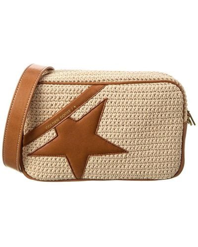 Golden Goose Star Knit & Leather Shoulder Bag - Brown