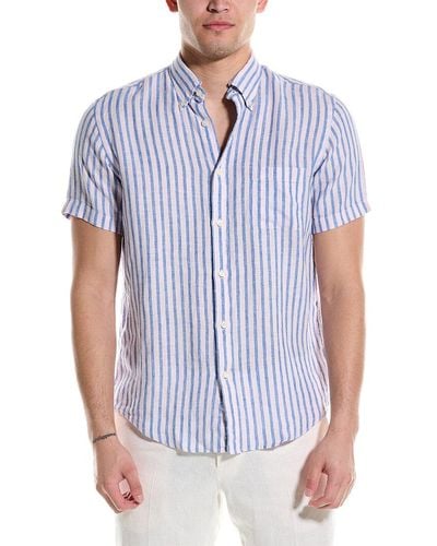 Brooks Brothers Regular Fit Linen Shirt - Blue