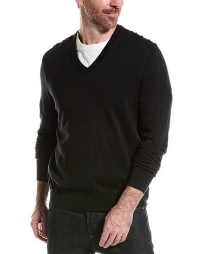Brooks Brothers Jersey V-neck Sweater - Black