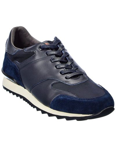 French Connection Ira Leather Trainers - Blue