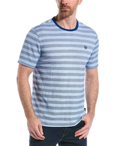 Ted Baker Drtmuth Textured Striped T-shirt - Blue