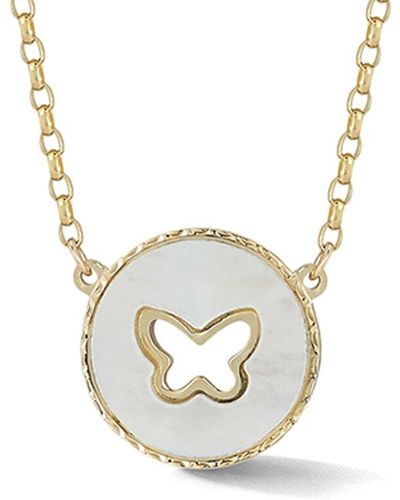 Ember Fine Jewelry 14K Pearl Butterfly Necklace - White