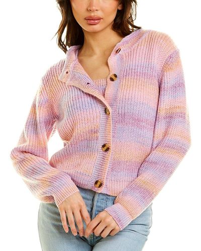 Fate 2pc Wool-blend Cardigan & Cami Set - Pink