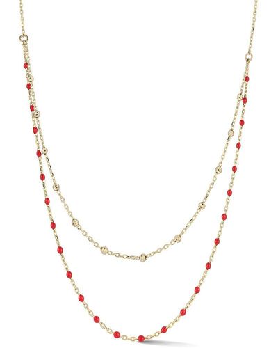 Ember Fine Jewelry 14K Double Layered Chain Necklace - Metallic