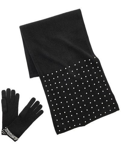La Fiorentina Glove & Scarf Box Set - Black