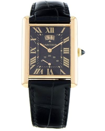Cartier Tank Louis Watch Circa 2010S (Authentic Pre-Owned) - Black