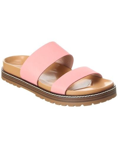 Madewell The Charley Double-strap Leather Slide Sandal - Pink