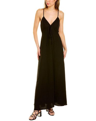Fil De Vie Gloria Linen Maxi Dress - Black
