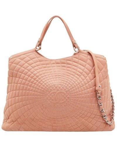 Chanel Quilted Iridescent Leather Large Sea Hit (Authentic Pre-Owned) - Pink