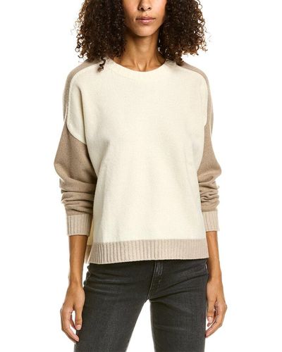 Majestic Filatures Colorblocked Wool & Cashmere-blend Sweater - Natural