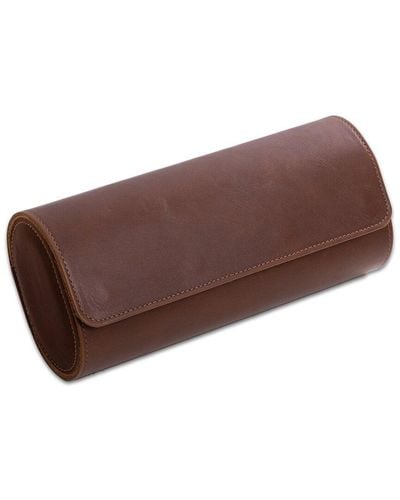 Bey-berk Milani Leather Watch Roll - Brown