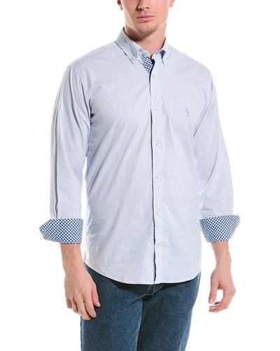 Tailorbyrd Striped Stretch Shirt - Blue