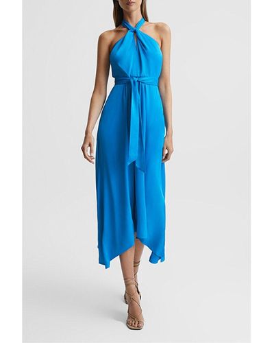 Reiss Evvie Halter Occasion Dress - Blue