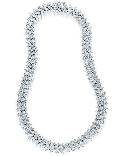 Genevive Jewelry Silver Cz Necklace - Blue