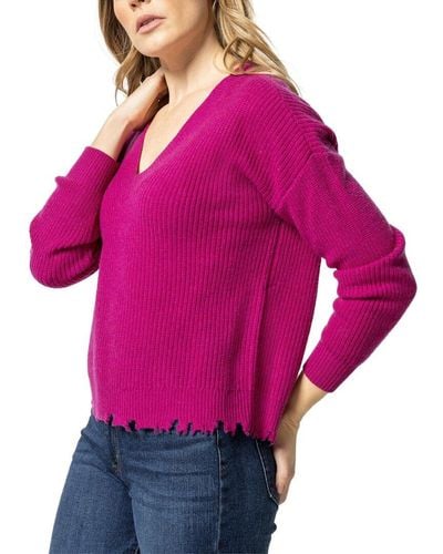 Lilla P Wool & Cashmere-blend Sweater - Purple