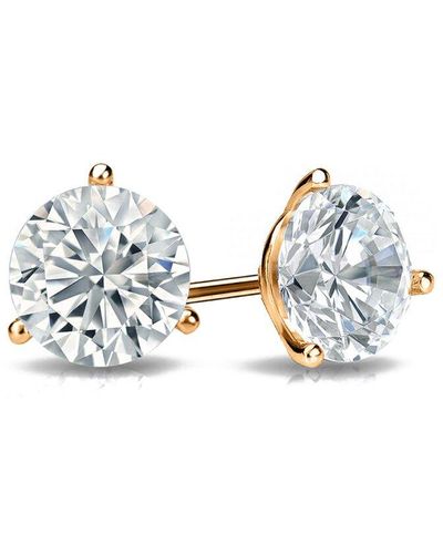 Diana M. Jewels Fine Jewellery 14k Rose Gold 3.00 Ct. Tw. Diamond Studs - White