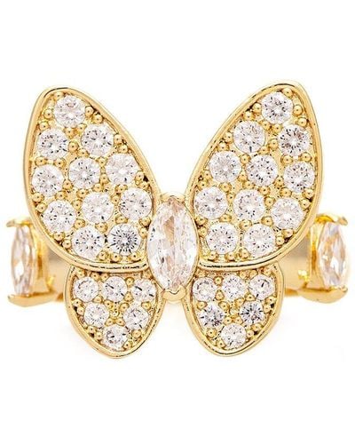 Rivka Friedman 18k Plated Cz Butterfly Ring - Natural