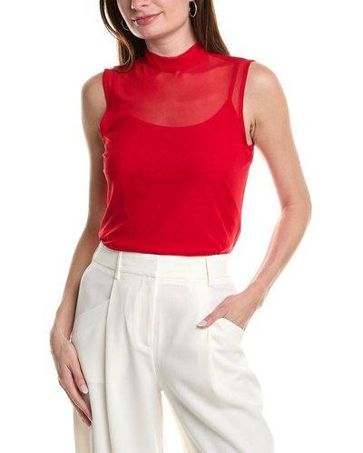 Vince Camuto Mesh Blouse - Red