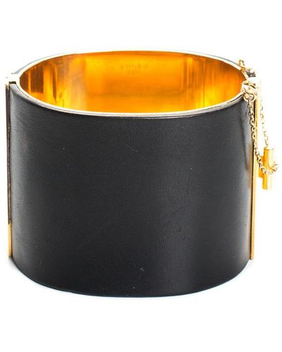 Celine Manchette Leather Cuff Bracelet - Multicolor