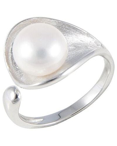 Splendid Silver 9-10mm Pearl Ring - White
