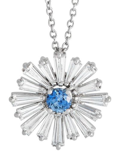 Harry Winston Platinum 1.52 Ct. Tw. Diamond & Sapphire Necklace (Authentic Pre-Owned) - White