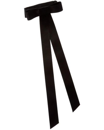 Dolce & Gabbana Silk-blend Silk-blend Bow Foulard - Black