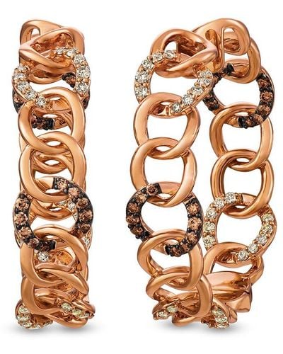 Le Vian 14k Rose Gold 0.89 Ct. Tw. Diamond Earrings - Metallic