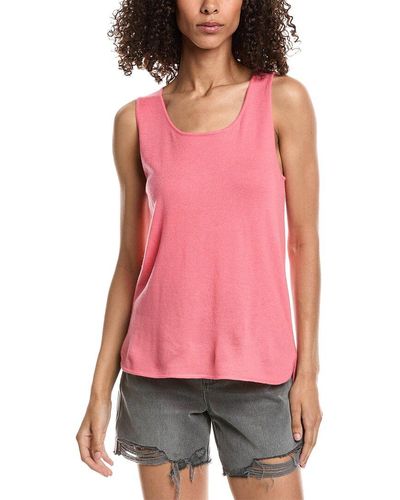 InCashmere High-Low Cashmere Tank - Pink