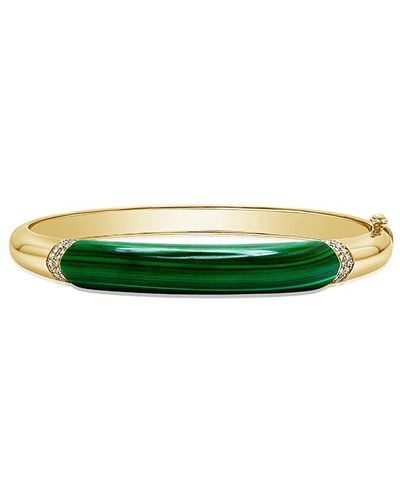 Sabrina Designs 14k 24.45 Ct. Tw. Diamond & Malachite Stackable Bangle Bracelet - Green