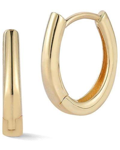 Ember Fine Jewelry 14K Oval Huggie Earrings - White