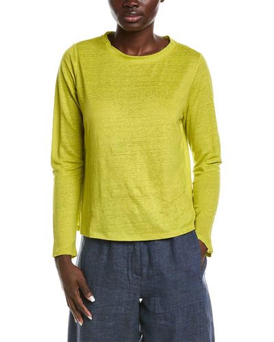 Eileen Fisher Crewneck Linen T-shirt - Yellow