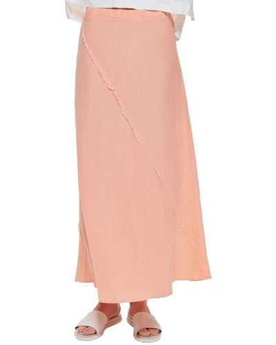 DKNY Linen Midi Skirt - Pink