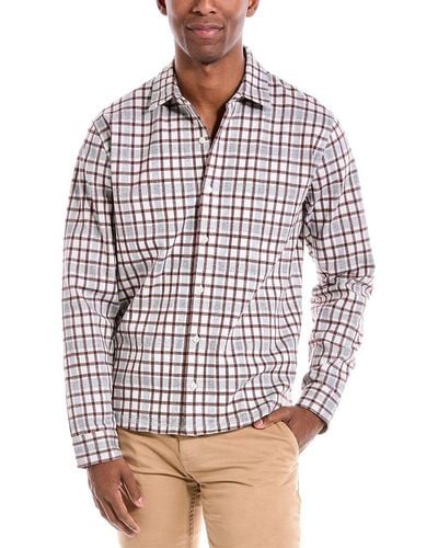 Vince Plaid Double Knit Shirt - Red