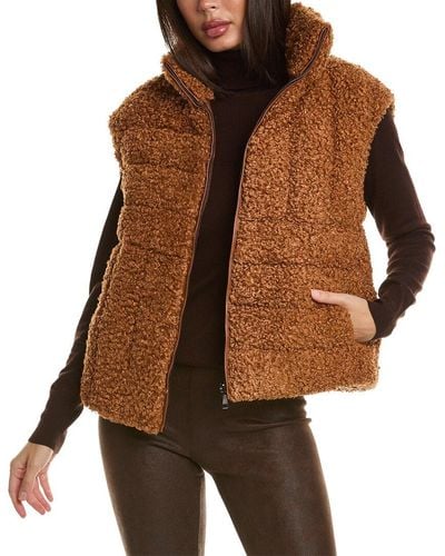 Adrienne Landau Sherpa Reversible Vest - Brown