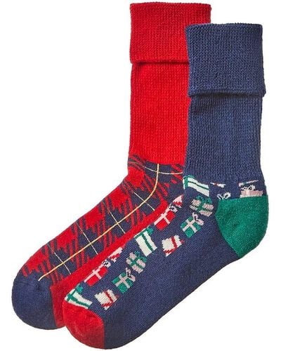 Happy Socks 2pk Wool-blend Holiday Cosy Socks Gift Set - Red