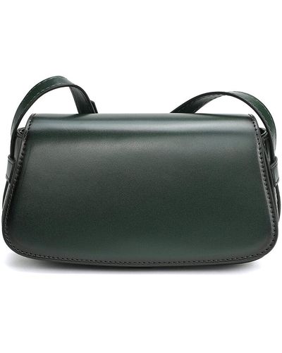 Tiffany & Fred Paris Smooth Leather Top-Handle Shoulder Bag - Green