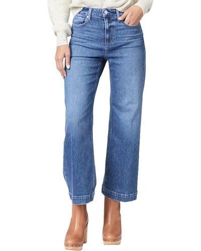 PAIGE Anessa Soulful High Rise Ankle Wide Leg Jean - Blue