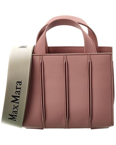 Max Mara Whitney Small Leather Tote - Pink