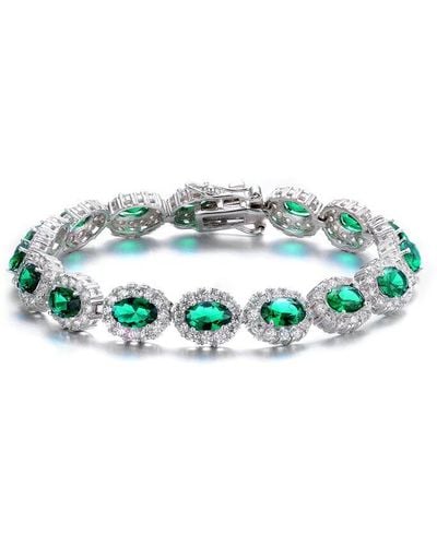 Genevive Jewelry Silver Cz Bracelet - Green