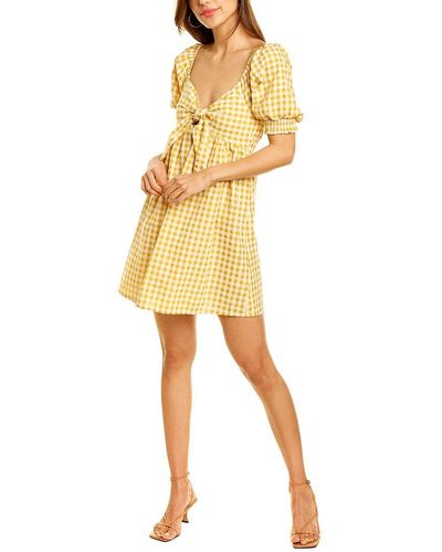 rosewater remi Tie-front Mini Dress - Yellow