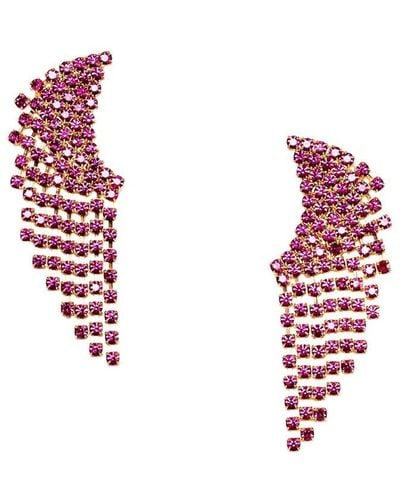 Elizabeth Cole 24k Plated Chandelier Earrings - Red