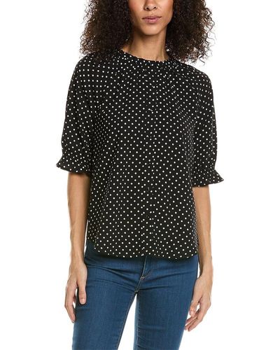 Bobeau Button-down Blouse - Black