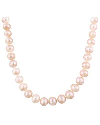 Masako Pearls Splendid Pearls 14k 10-11mm Cultured Freshwater Pearl Necklace - Metallic