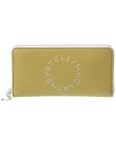 Stella McCartney Stella Logo Zip Around Wallet - Natural