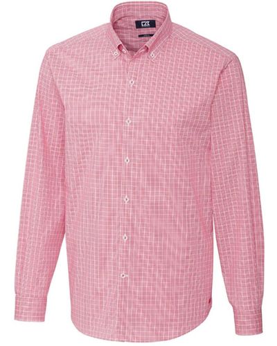 Cutter & Buck Soar Windowpane Check Shirt - Pink
