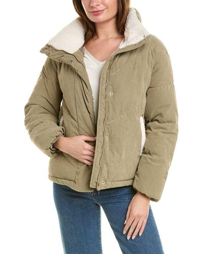 Hurley Fairsky Quilted Corduroy Puffer Jacket - Natural