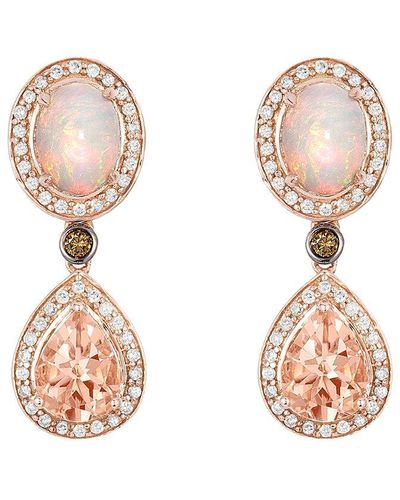 Le Vian Le Vian 14k Strawberry Gold 3.10 Ct. Tw. Diamond & Gemstone Earrings - Pink