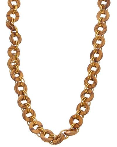 Kenneth Jay Lane 14k Plated Station Necklace - Metallic