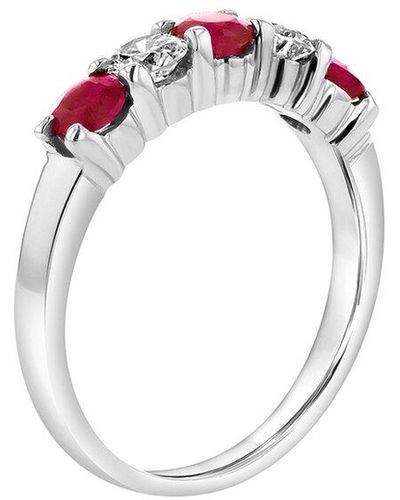 Diana M. Jewels Fine Jewellery 14k 1.26 Ct. Tw. Diamond & Ruby Ring Set - White