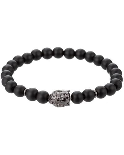 Eye Candy LA Luxe Collection Buddha Sanding Beaded Stretch Bracelet - Black
